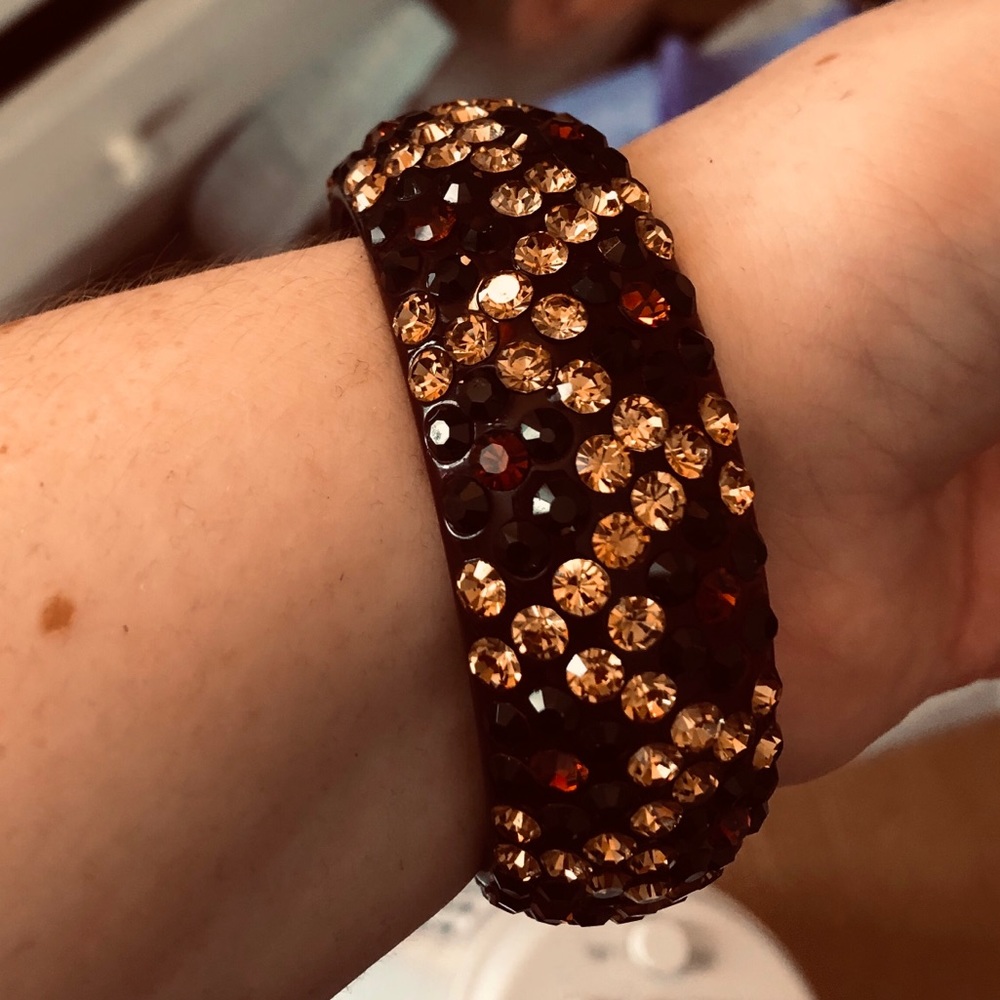 Red , black & gold wide bracelet